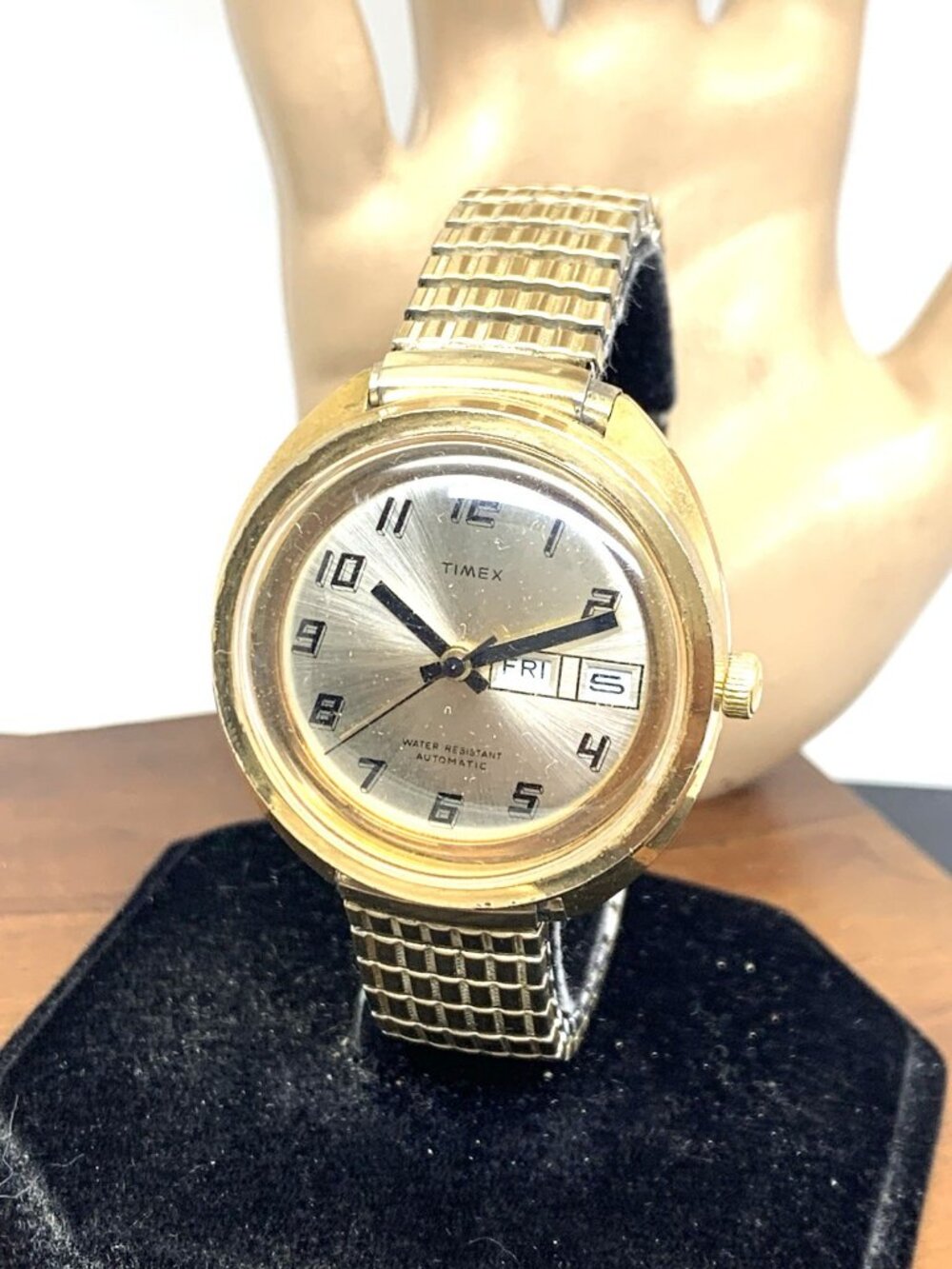 Timex Men's Watch Vintage Automatic 651 Day Date Gold Stainless Steel 38mm